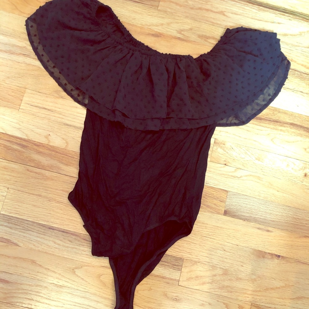 Francesca’s Black Off-Shoulder Bodysuit - NWT